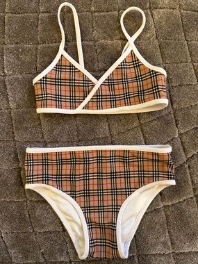 Burberry White Swim Bottoms with Branded Tag